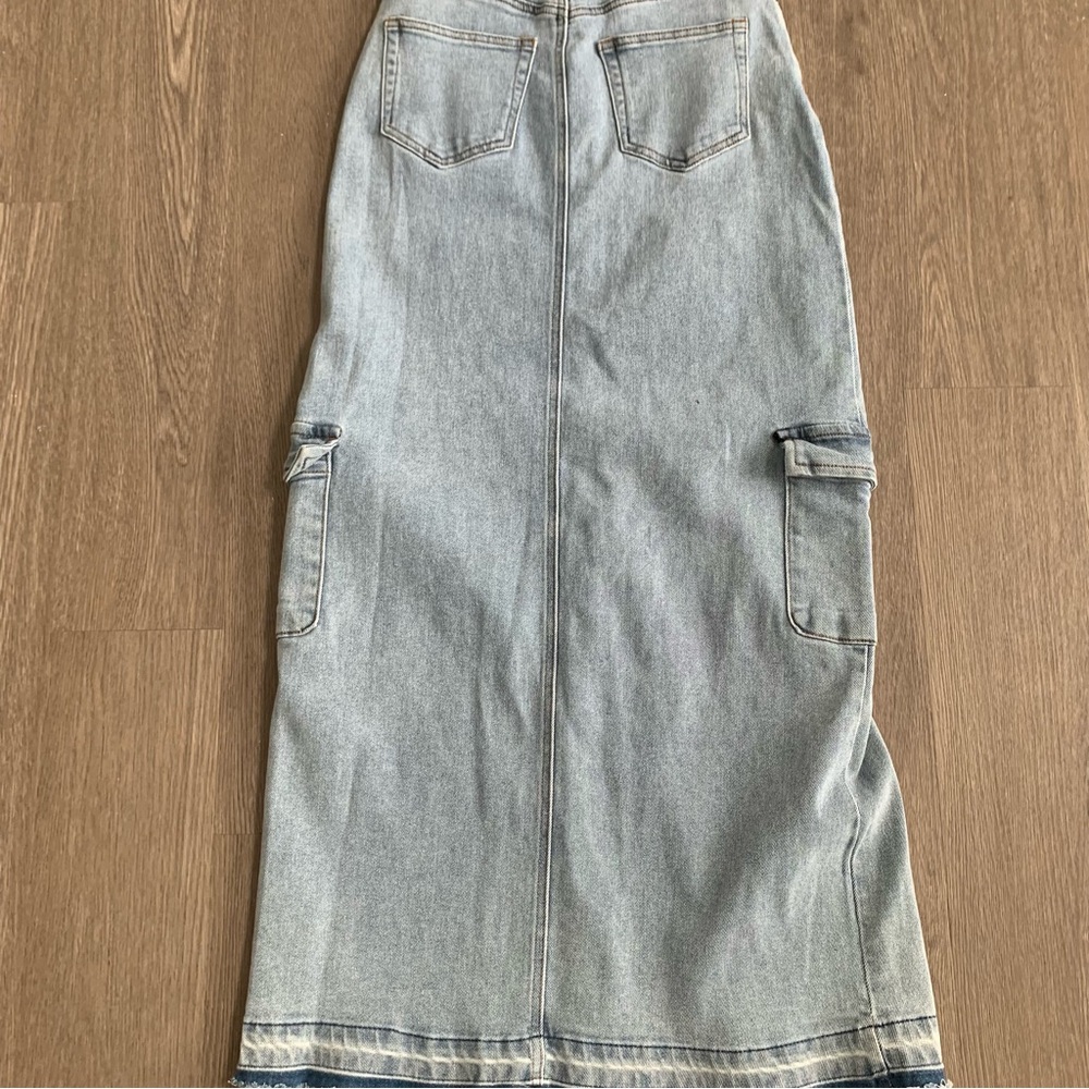 NWOT Tinseltown Blue Denim Maxi Skirt - Picture 6 of 11